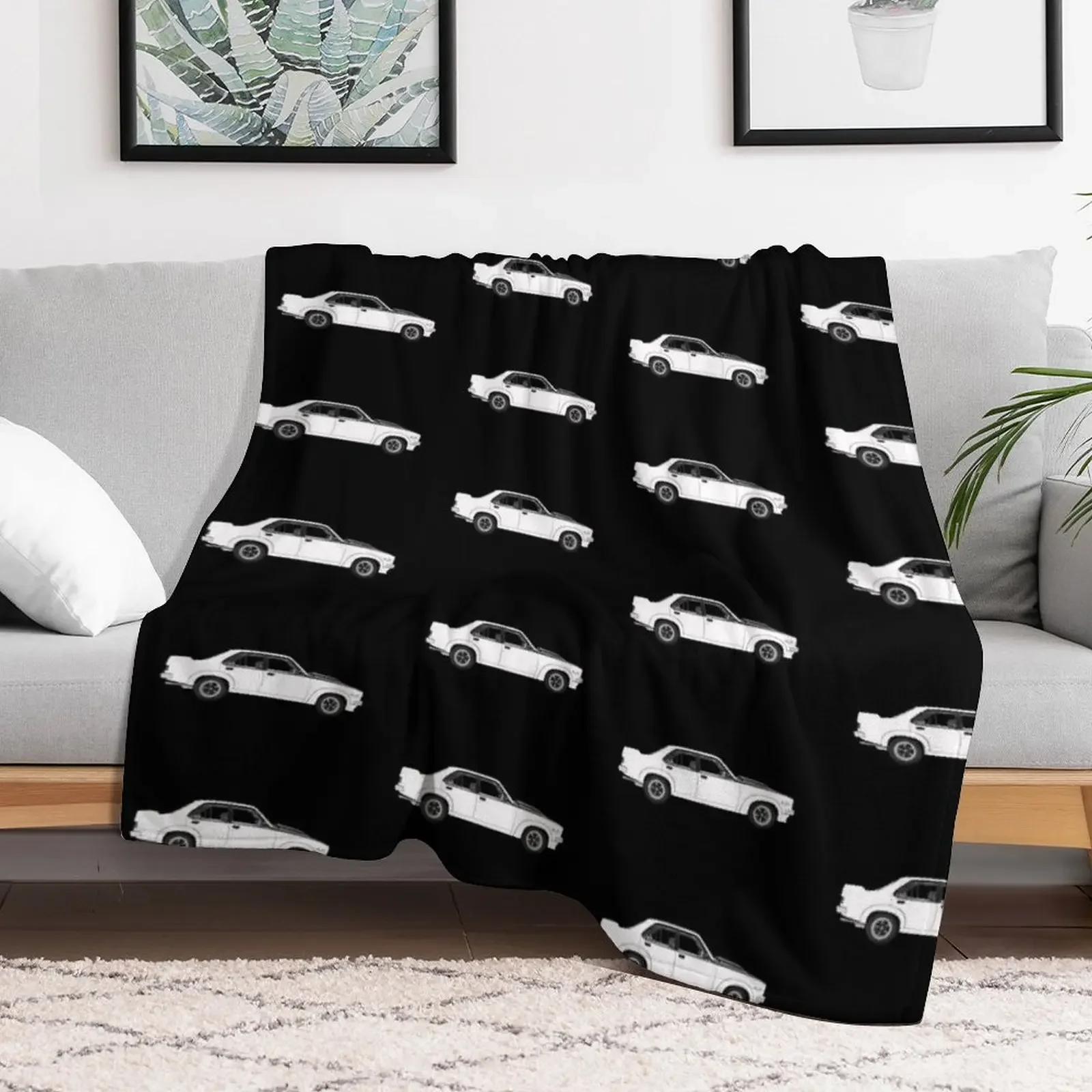 LH Holden Torana SLR/5000 1974 Glacier White on Black Throw Blanket Comforter Luxury St manga Blankets