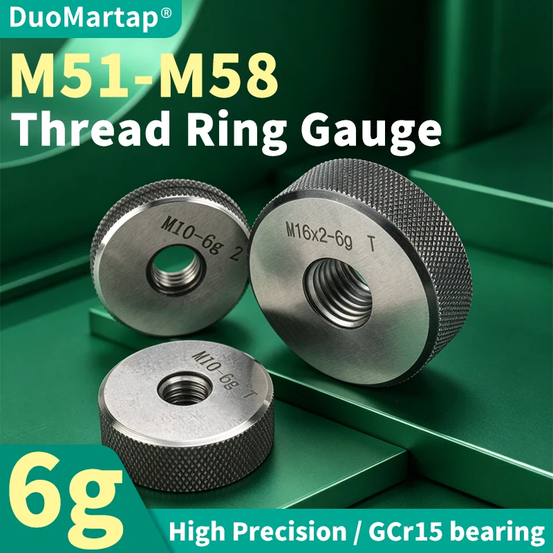 DUO Martap 1SET(1*GO+1*NOGO) 6g M51-M58 Non-Standard Metric Fine Tooth Thread Ring Gauge Accuracy Measure Tool X1 2 3 4 0.75 1.5