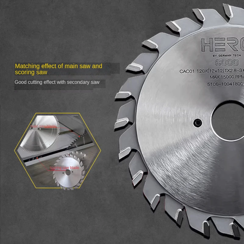 Imagem -02 - Painel Dimensionamento Deslizante Mesa de Serra Lâmina para Corte Mdf Melamina Aglomerado Aglomerado Tct Slotting Scoring Saw Blade 120x12 Mais 12t