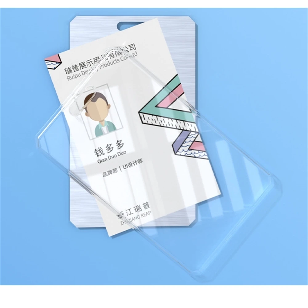 86x54mm Retractable Custom Lanyard With Full Transparent Business Id Ic Card Holder Vertical Horizontal Available