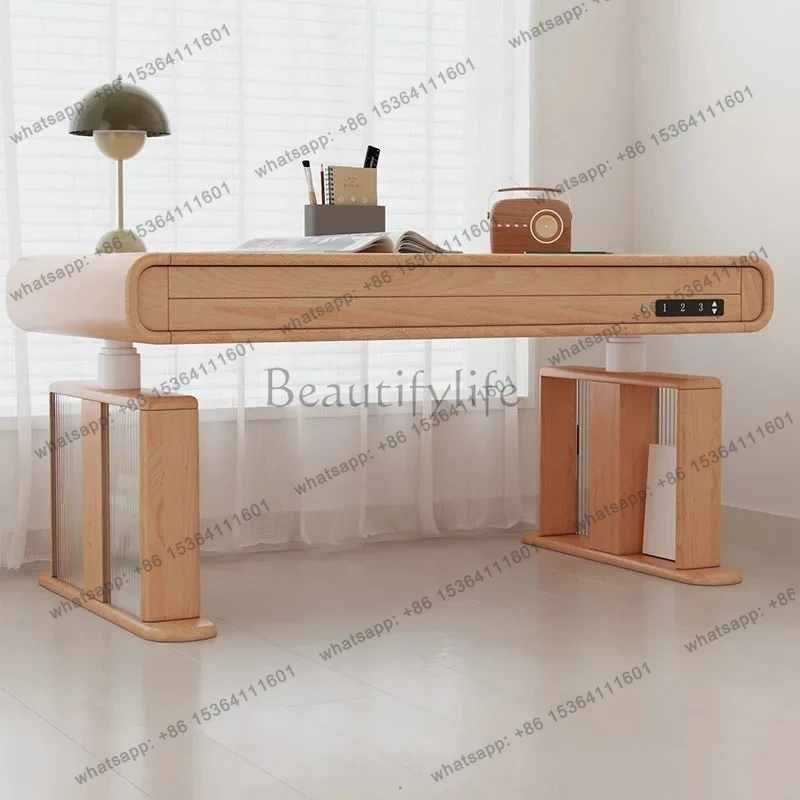 

Nordic lifting study table electric bay window smart computer table adjustable mobile workbench