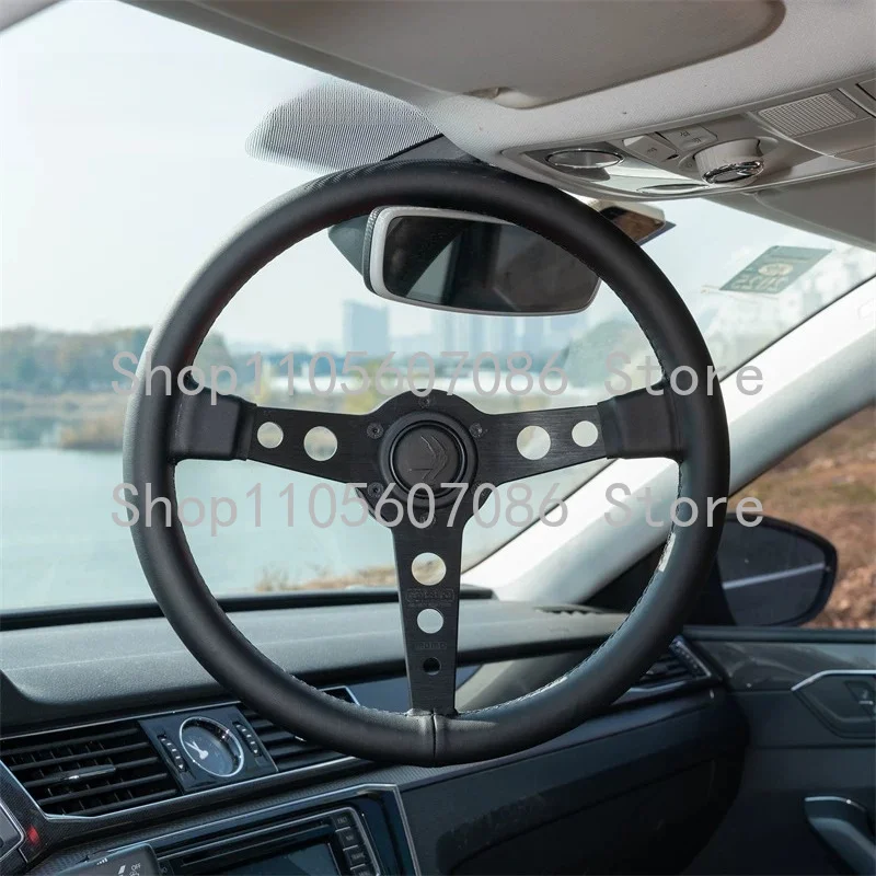 Suitable for MOMO 14 Inch Deep Concave Modified Steering Wheel Quick Release Steering Wheel Emulator Racing Car view 3