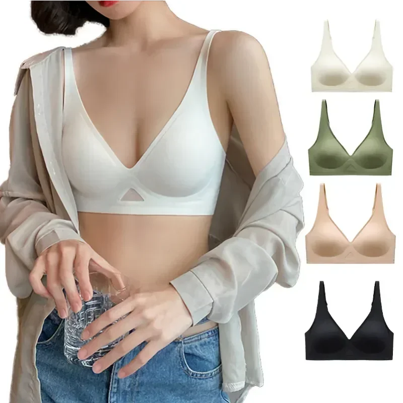 

Women Seamless Sexy Lingerie Bra Wireless Underwear Up For Brasiere Thin Comfort Bras Invisible Push Female Bralette Deep