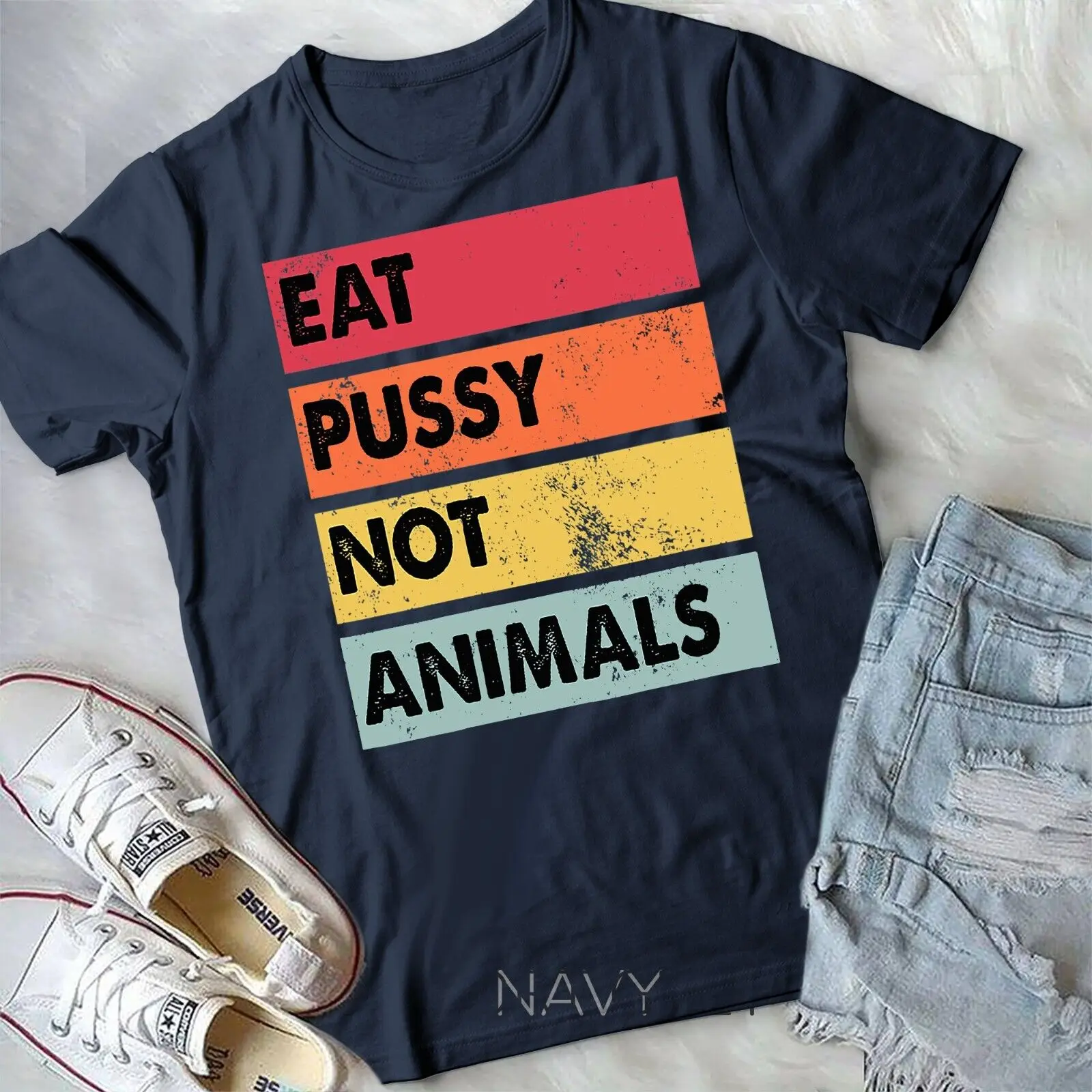 Eat Pussy Not Animals Funny Vegan Men Women Gift Unisex T-shirt