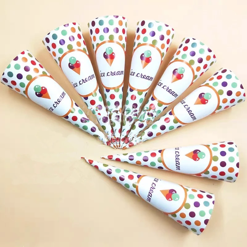 

1000Pcs/lot Ice Cream Cone Paper Cover Disposable Cones Tray Paper Sleeve DIY Home Summer Party Supplies 14x4cm/5.51x1.58inch