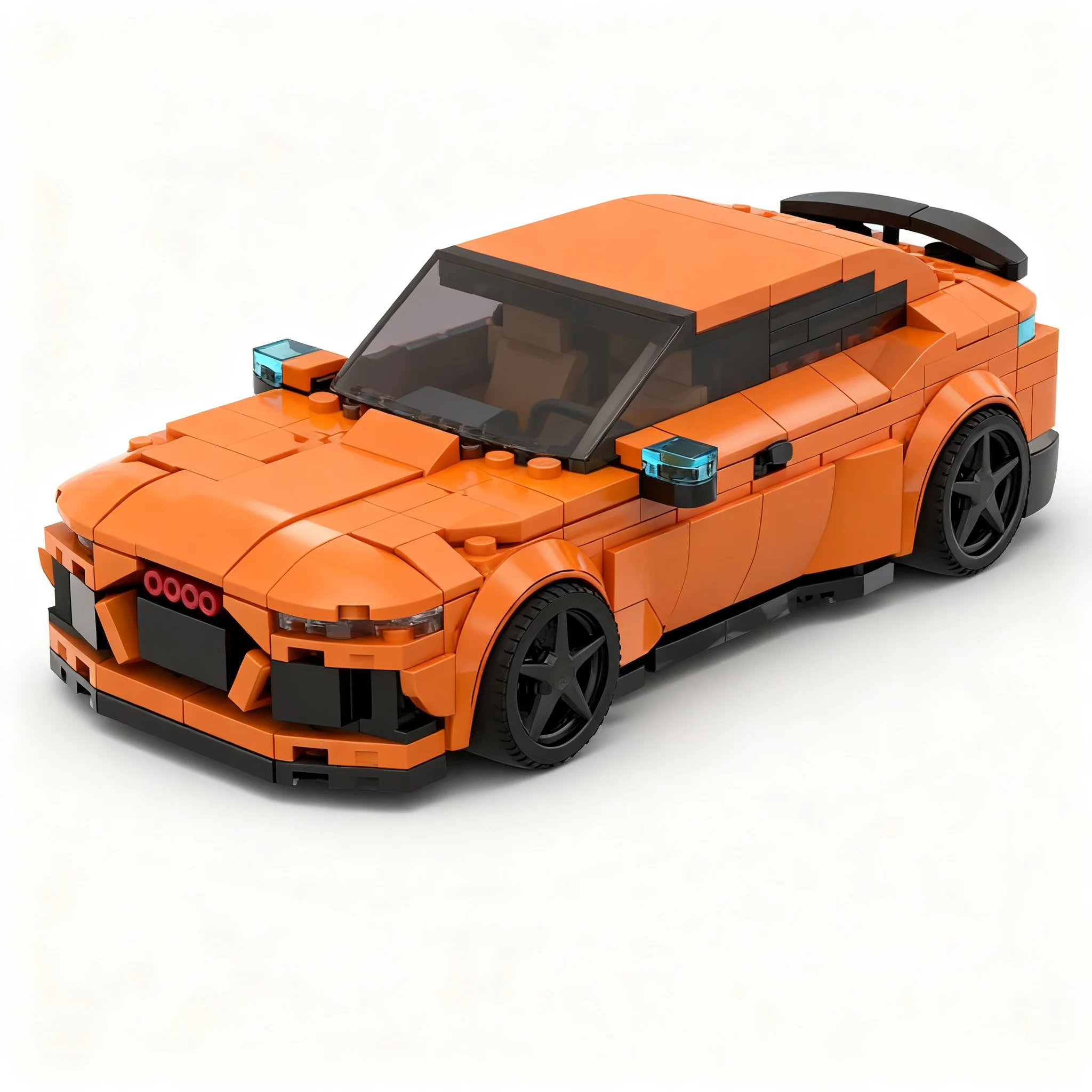 354pcs MOC Audied RS-7 Orange City Champions Model Building Blocks Toy Display DIY Brick Education 3D Collection Assemble Art
