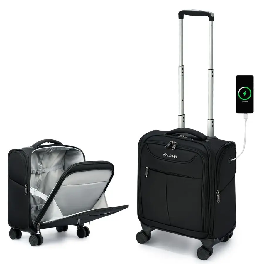 

Carry On Luggage with Wheels, Lightweight Small Suitcase Airline Approved 16 Inch Softside Personal Item Travel Bag for Women Me