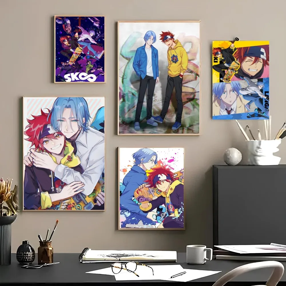 1PC Anime Cool Boy S-Sk8 The Infinity Poster Self-adhesive Art Waterproof Paper Sticker Coffee House Bar Room Wall Decor