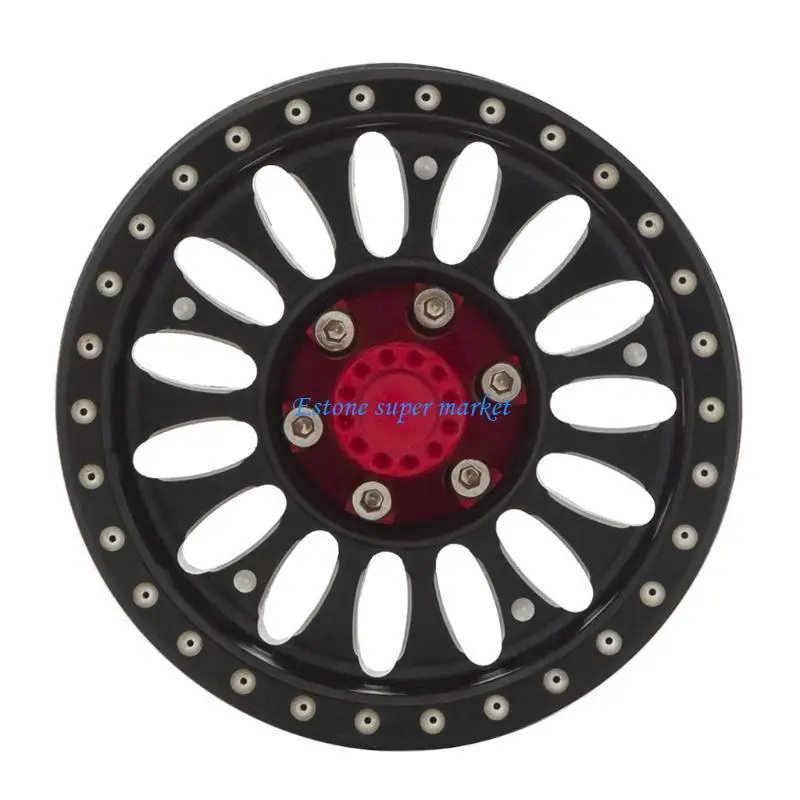 090B โลหะ RC อุปกรณ์เสริม Beadlock ดุมล้อสำหรับ Axial RC Crawler SCX10 สีดำ