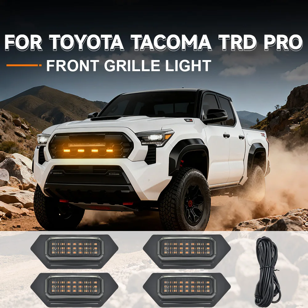 

FOR 2024-2025 TOYOTA TACOMA TRD PRO Specialized center grid small yellow light Front Grille Lights Daytime Running Warning Light
