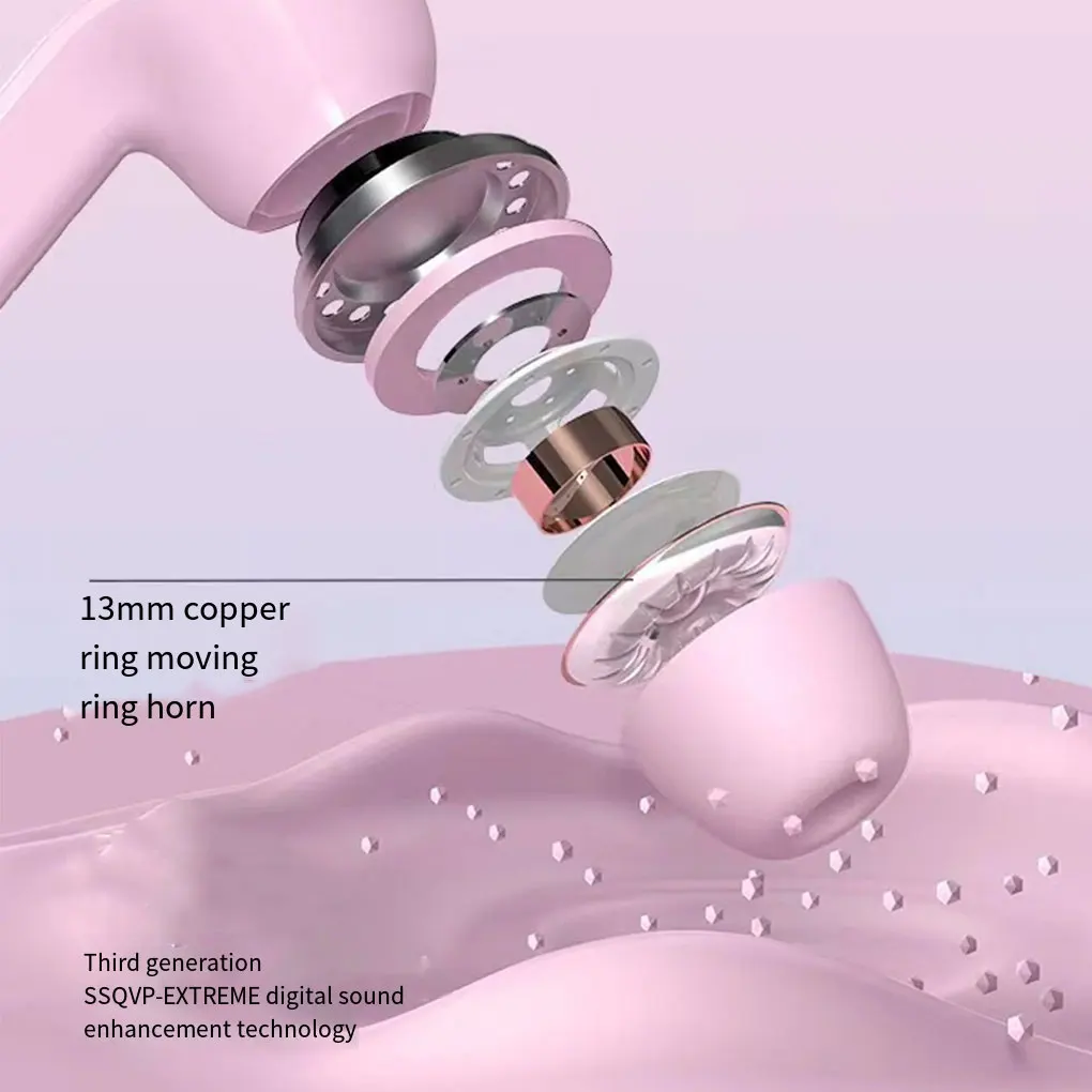 CY-T2 Wireless Bluetooth Earbuds HiFi Stereo Headphones with Digital Display Noise Canceling Headset With Mic Gaming Earbuds