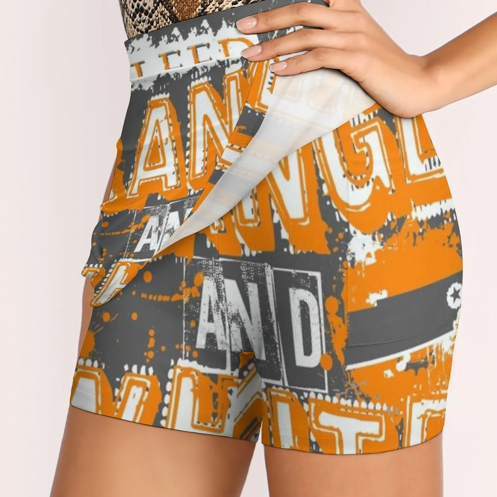 I Bleed Orange And White Tennessee Women's skirt Mini Skirts A Line Skirt With Hide Pocket Tennessee Volunteers Vols Smokie Top