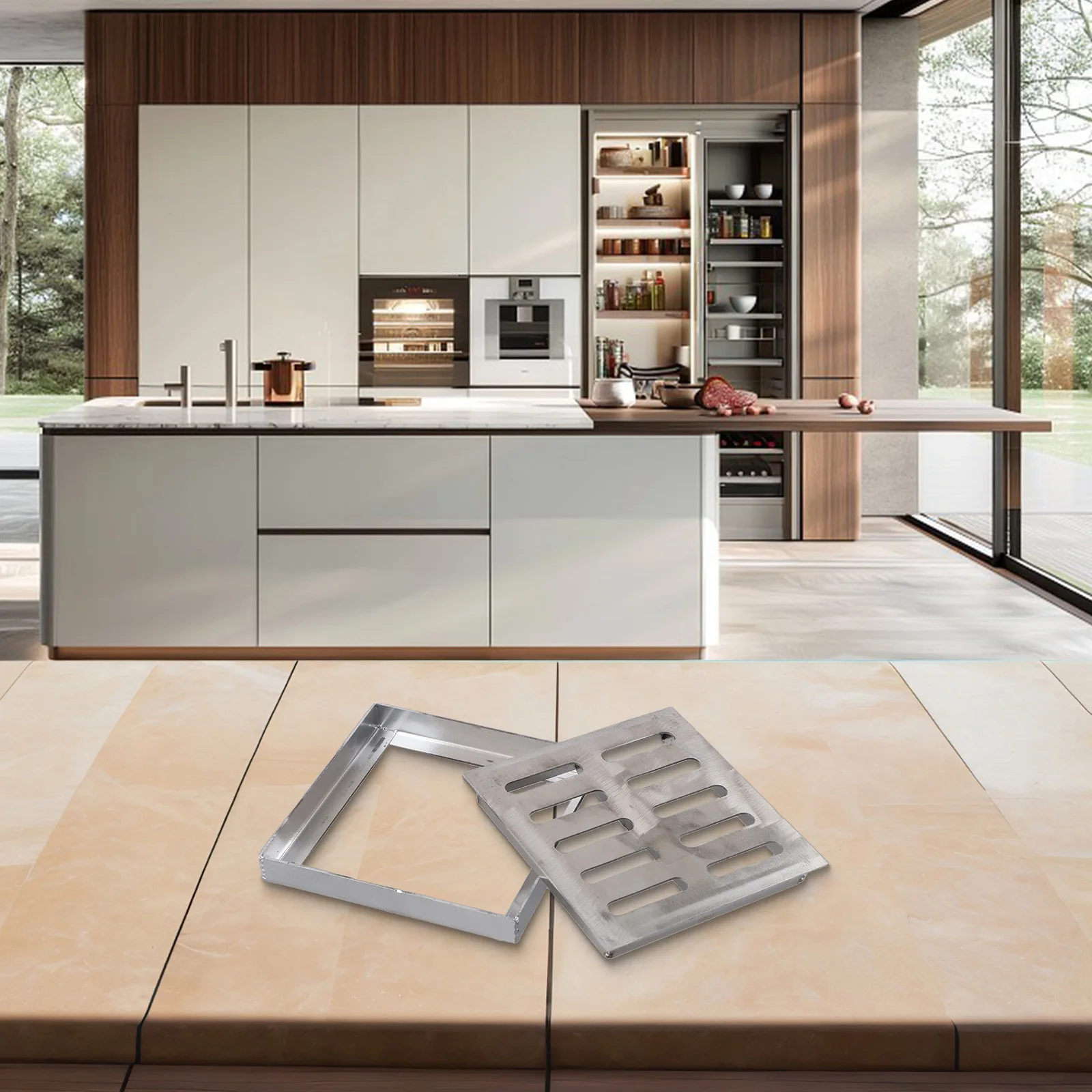 

For Residential Use Double-row Drain Grate Drainage Cover Premium Stainless Steel Cover Versatile Installation