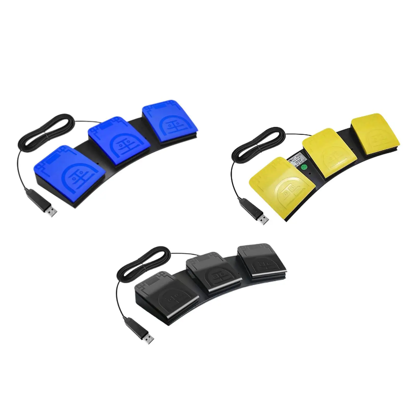 

USB Triple Foot Switch Pedal Programmable Footswitch for Video Game Push to Talk Keyboard Transcription Hid Laptop PC Gaming