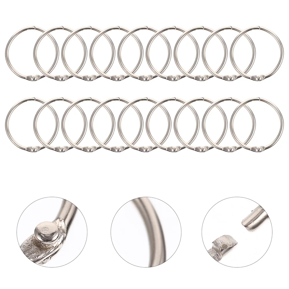 60 Pcs The Notebook Ring Rings Notepad Practical Exquisite Binder Round Silver Loose Leaf Small
