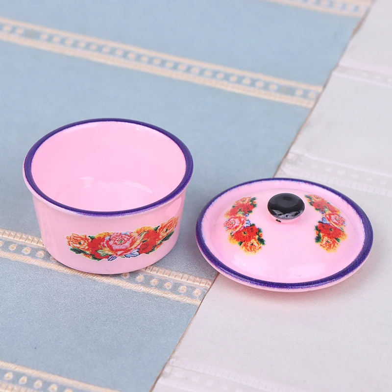 2pcs 인형 집 미니어처 향수를 불러일으키는 생활 장면 장식 에나멜 세면대 인형 액세서리 장난감