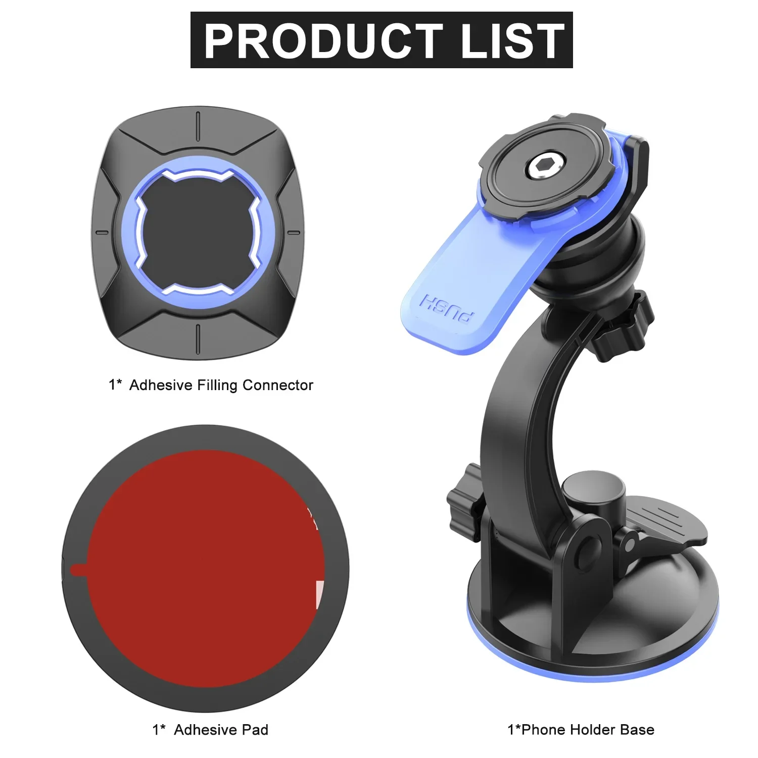 

Universal Car Phone Holder, Shockproof Secure Mount for iPhone 16 17 Pro max Samsung S25 S6 Xiaomi Huawei