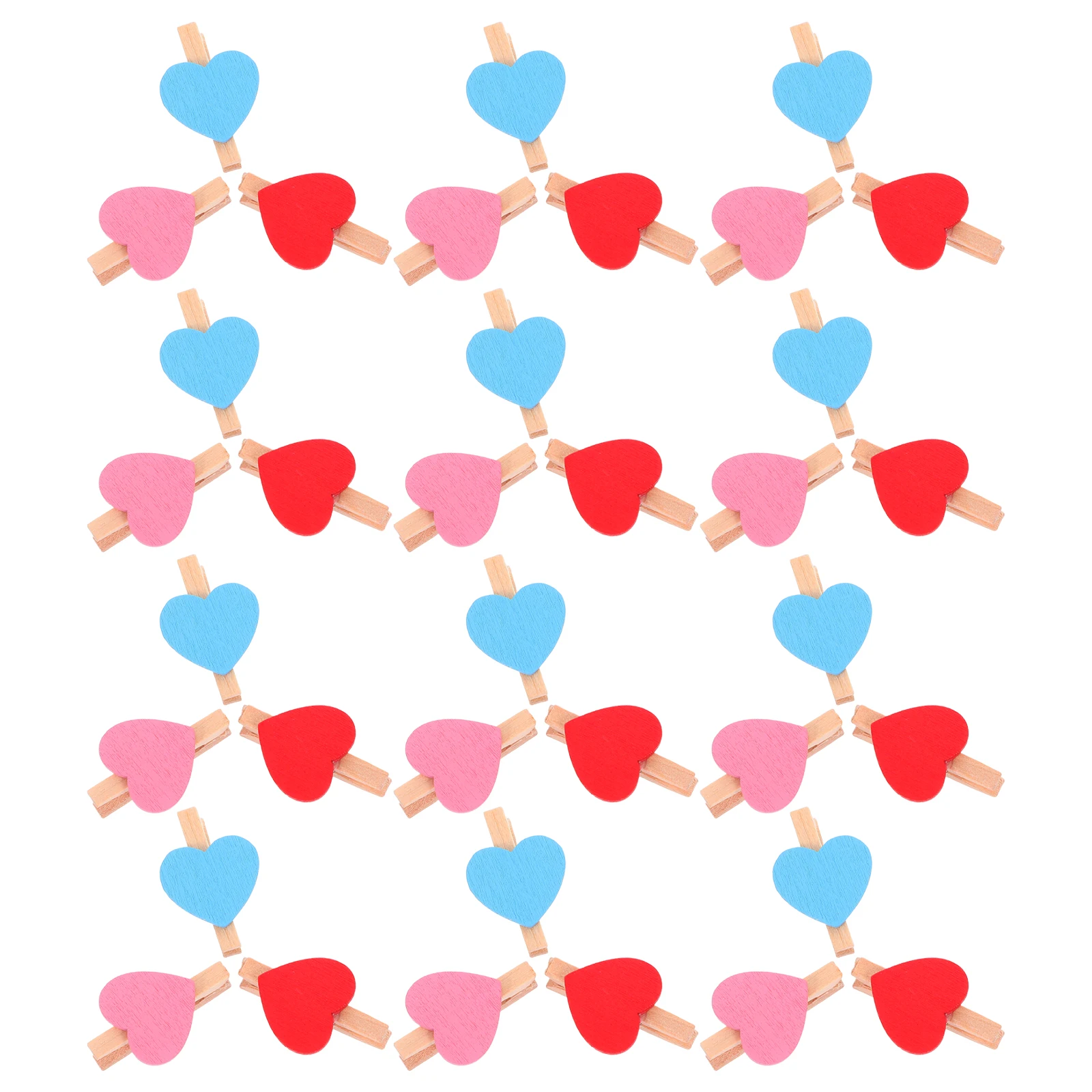 

90 Pcs Wooden Heart Shaped Clips 3cm Photo Hanging Decorative Picture Frame Ornament Craft Supplies Mini Clothespins