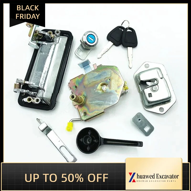 

Excavator Parts For Takeuchi 60/70/175/150/160 Cab Door Lock Assembly Inner Handle Outer Handle Lock Cylinder Lock Block Daewoo