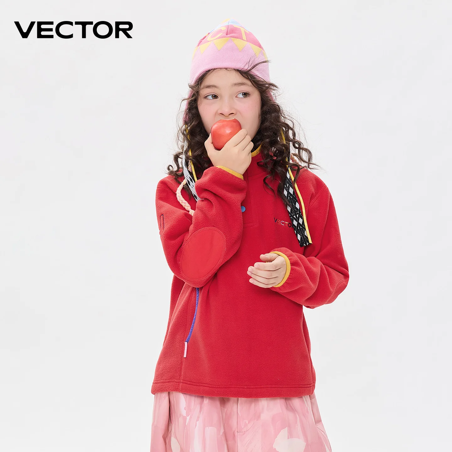 VECTOR Girls Boys Fleece Jacket Autumn Winter Warm Half Open Collar Anti-static Windproof Skiing Outdoor Sports Kids Clothes