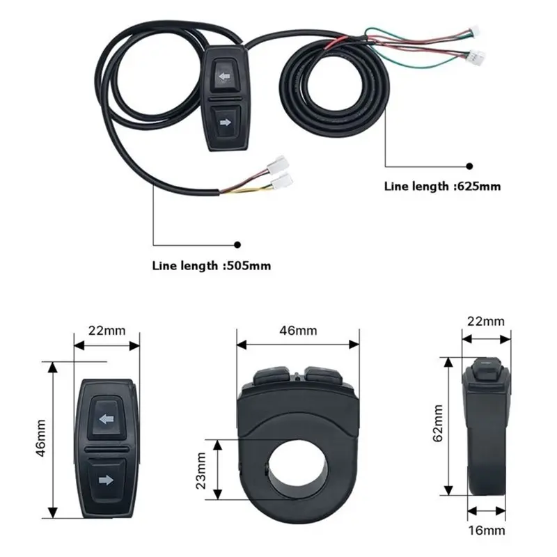 ABKV-22Mm Handlebar Turn Signal Switch Kit For M365 Pro E-Scooter E-Bike Snowmobile Left Right Indicator Controller
