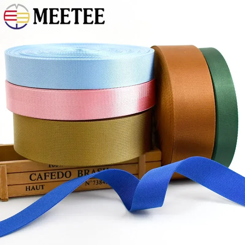 1Meter 20/25/32/38/50mm Nylon Webbing Backpack Belt Binding Lace Tape Bag Strap Pet Collar Ribbons Band DIY Sewing Accessories