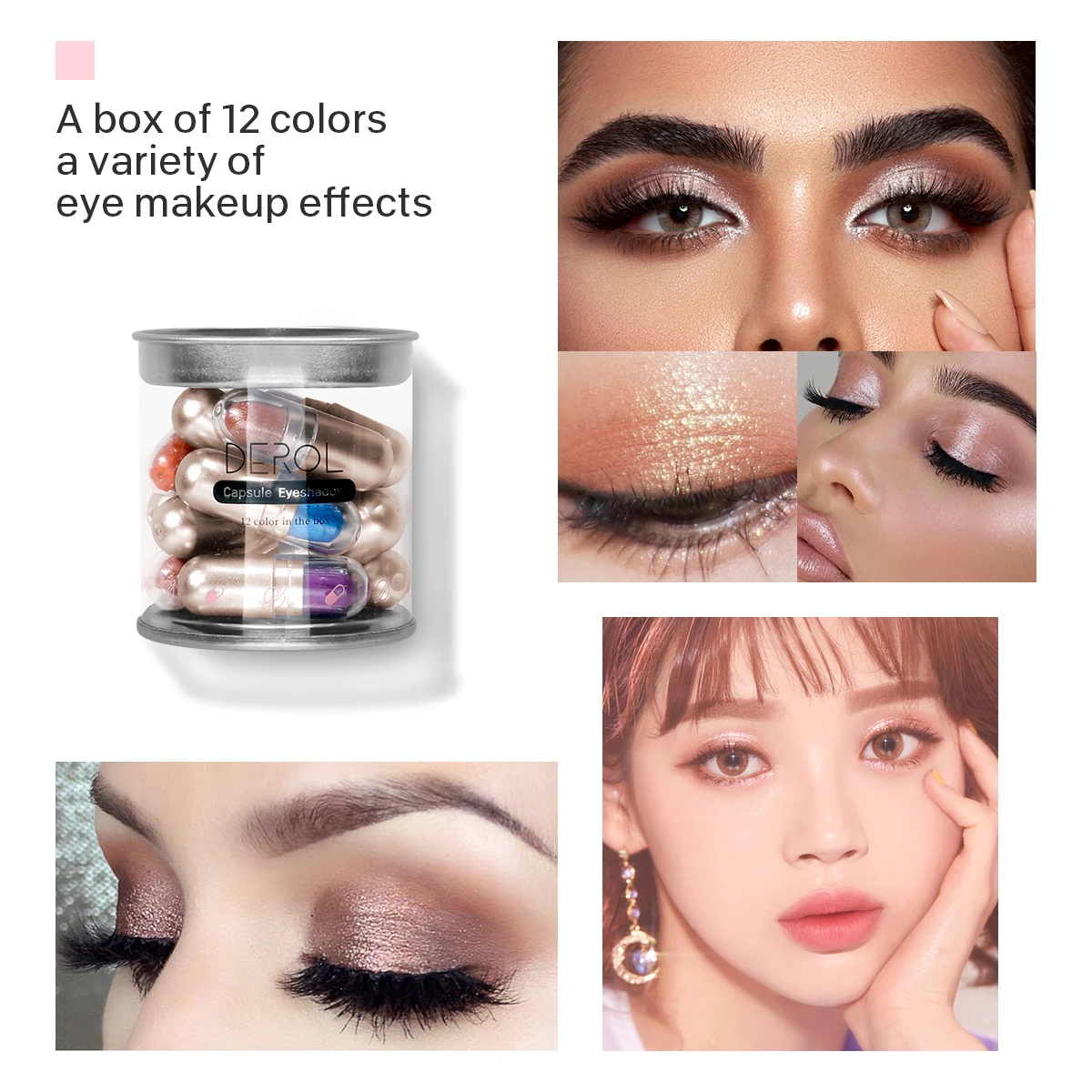 

Blingbling Glitter Eye Shadow 12 Colours Waterproof Makeup Palette Mini Capsule Beginner Friendly Long-lasting Delicate Powder