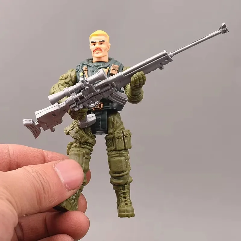 มินิพลาสติกทหารชายรุ่นข้อต่อเคลื่อนย้ายได้กองกําลังพิเศษชุดอาวุธของเล่นทหารจากสงครามโลกครั้งที่สองตกแต่ง