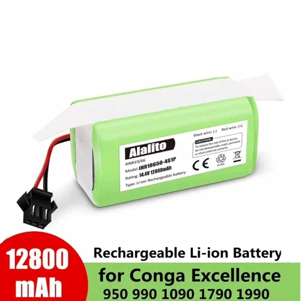 14.4V 12800mAh Replacement Battery for Conga Excellent 990 1090 1790 1990 Deebot N79S N79 DN622 Robovac 11 Tesvor X500