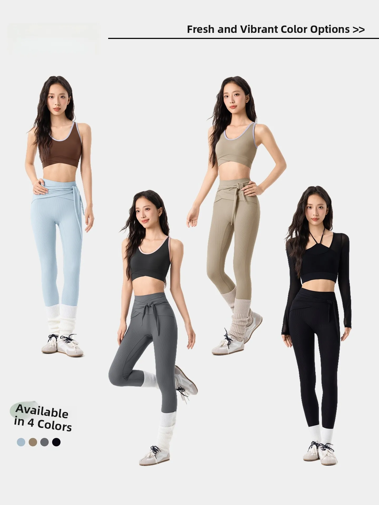 Fitness-Hose mit hoher Taille, Damen-Yoga-Hose, enge elastische Sporthose, Lauf-Oberbekleidung, Bandage-Design, Po-Lifting