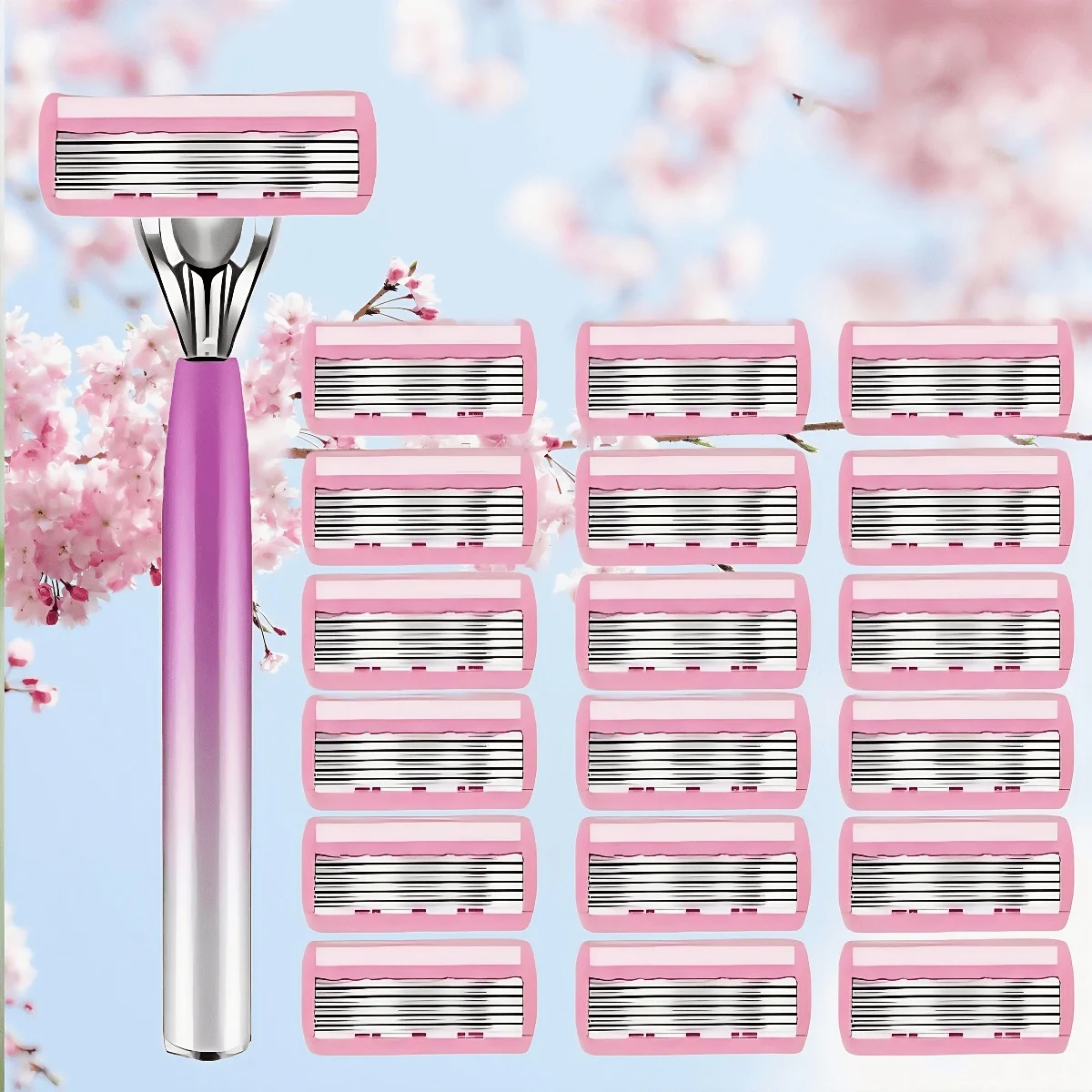 ماكينة حلاقة آمنة مكونة من 6 حواف لإزالة الشعر للرجال والنساء، شفرات حلاقة يدوية سهلة الحادة