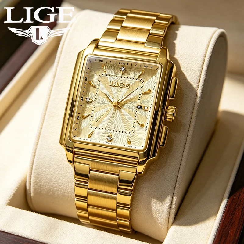 

LIGE 2026 TOP mens wristwatch luminous waterproof simple quartz clock calendar men sports watches fashion business reloj hommes