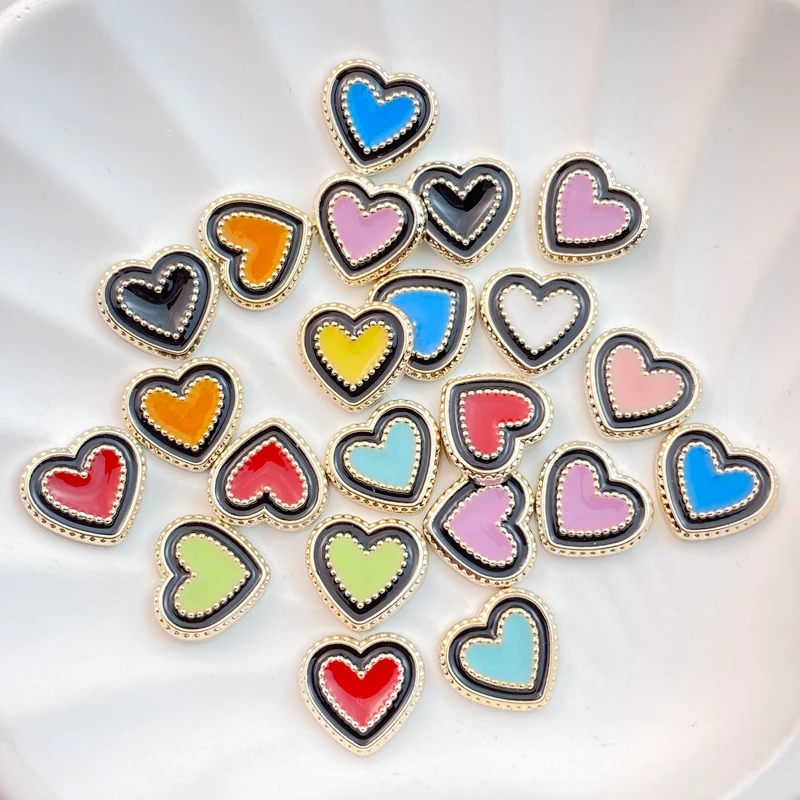 50Pcs New Cute Resin Mini Colorful Heart Series Flat Back Manicure Parts abbellimenti per accessori per fiocchi per capelli