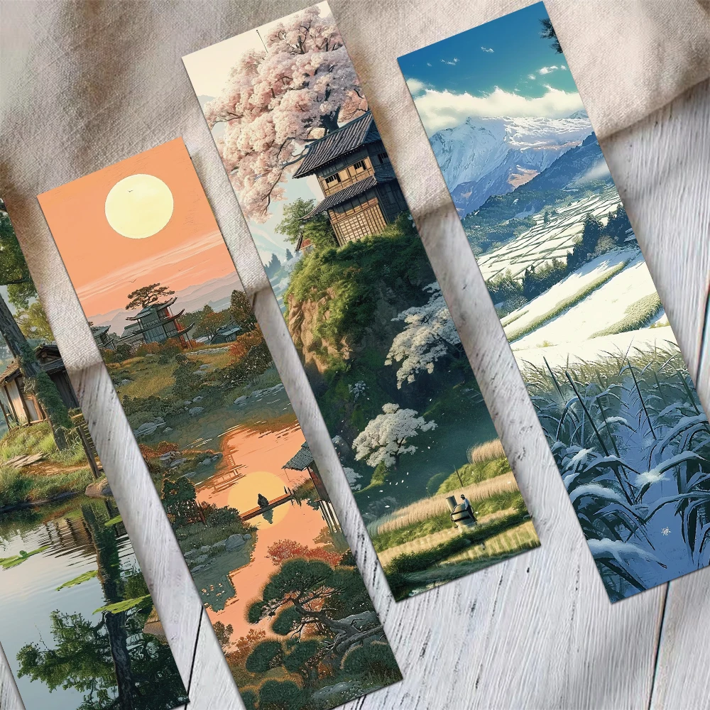 Imagem -05 - Beleza Natural de Lagos e Montanhas Bookmarks Decoração Faça Você Mesmo Paisagem Chinesa Pintura Cartão Leitura do Livro Mark 30 Pcs a