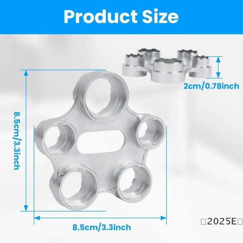 Multi-Size Faucet Aerator Wrench Removal Tool for Kitchen/Bathroom Sink 5-hole No-Slip Grip DIY Plumbing Tool〔2025E〕