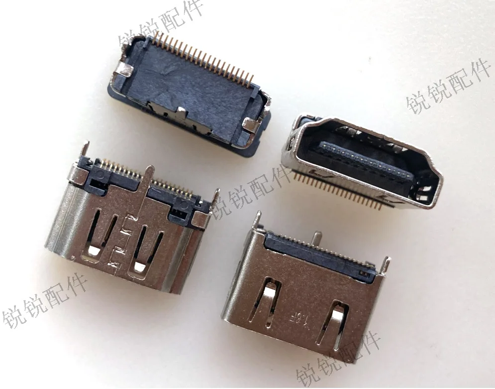 For Taiwan, vertical HDMI 19P high definition interface female seat, socket, vertical SMT patch 3P gold-plated H10.5