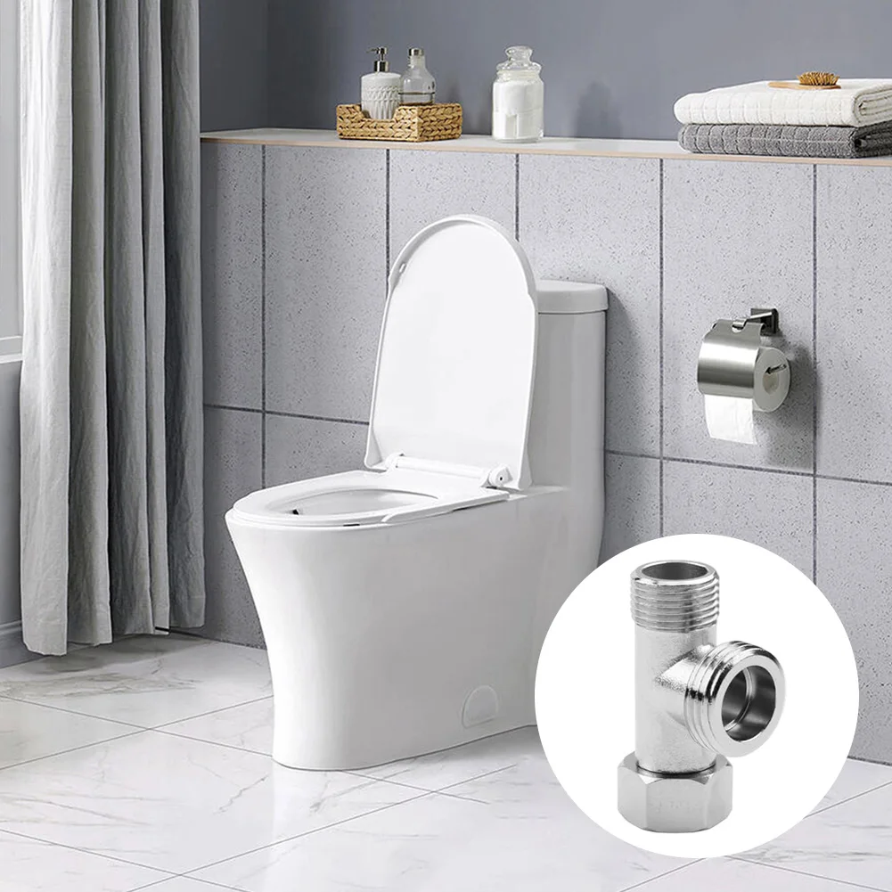 Bathroom Installation 3-Way Brass Valve 180-degree Rotation Common Compatibility Effective Sealing Flexible Connection