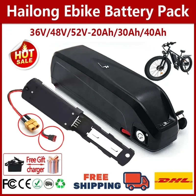 

Hailong Electric Scooter Battery 36V 48V 52V 20Ah-30Ah for 250W~1500W Motorcycle/bicycle Waterproof LithiumBattery + Charger