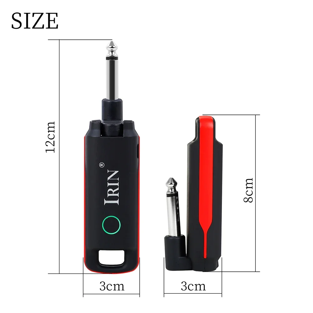 Guitar Wireless System Transmitter Receiver Built-in 99 Channels 2.4GHz Wireless Guitar Transmitter Guitar Parts & Accessories