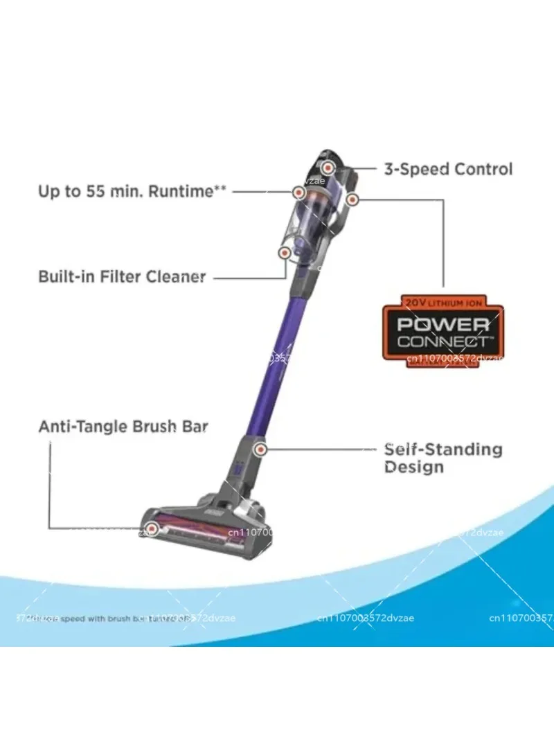 Cordless Vacuum Cleaner for Pet Hair, Lightweight Design with 55-Minute Runtime and Interchangeable Floorhead