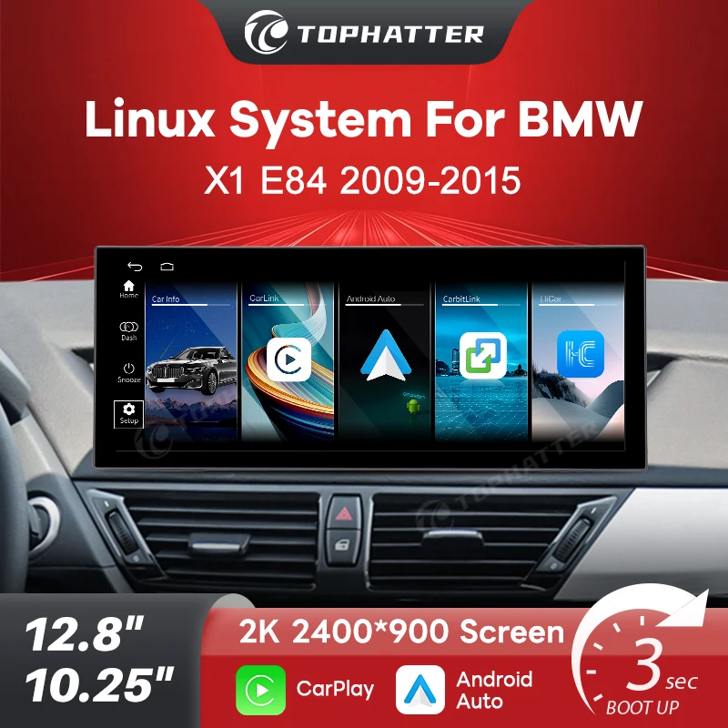 

Wireless Carplay Android auto Multimedia Player Car Radio For BMW X1 E84 Touch Screen With Bluetooth GPS Navigation Wifi 4G