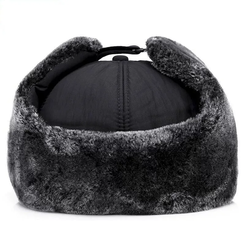 Warm Hat Men Faux Fur Bomber Thicken Winter Hat Ear Flap Cap Women Soft Thermal Bonnets Hats for Outdoor Fishing Skiing Cap Hats