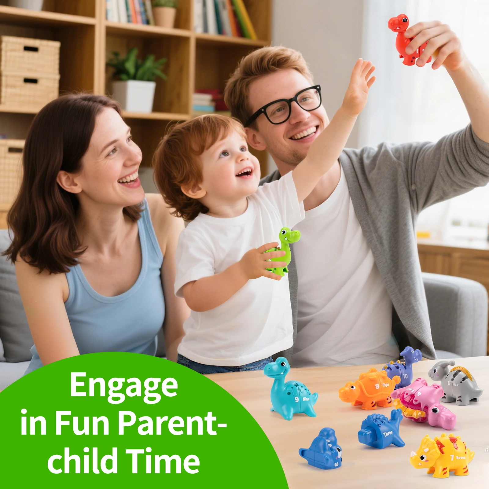 Gioco di abbinamento di dinosauri Giocattolo Numero e lettera abbinata Ordinamento dei colori Abilità motoria fine Giocattolo sensoriale Montessori Per i più piccoli per i regali dei bambini