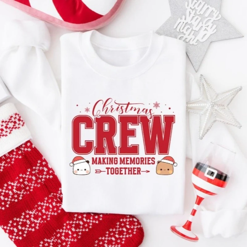 Moletom da tripulação de Natal |   Roupa de férias familiar combinando pulôver gola redonda manga comprida moda confortável top com capuz térmico