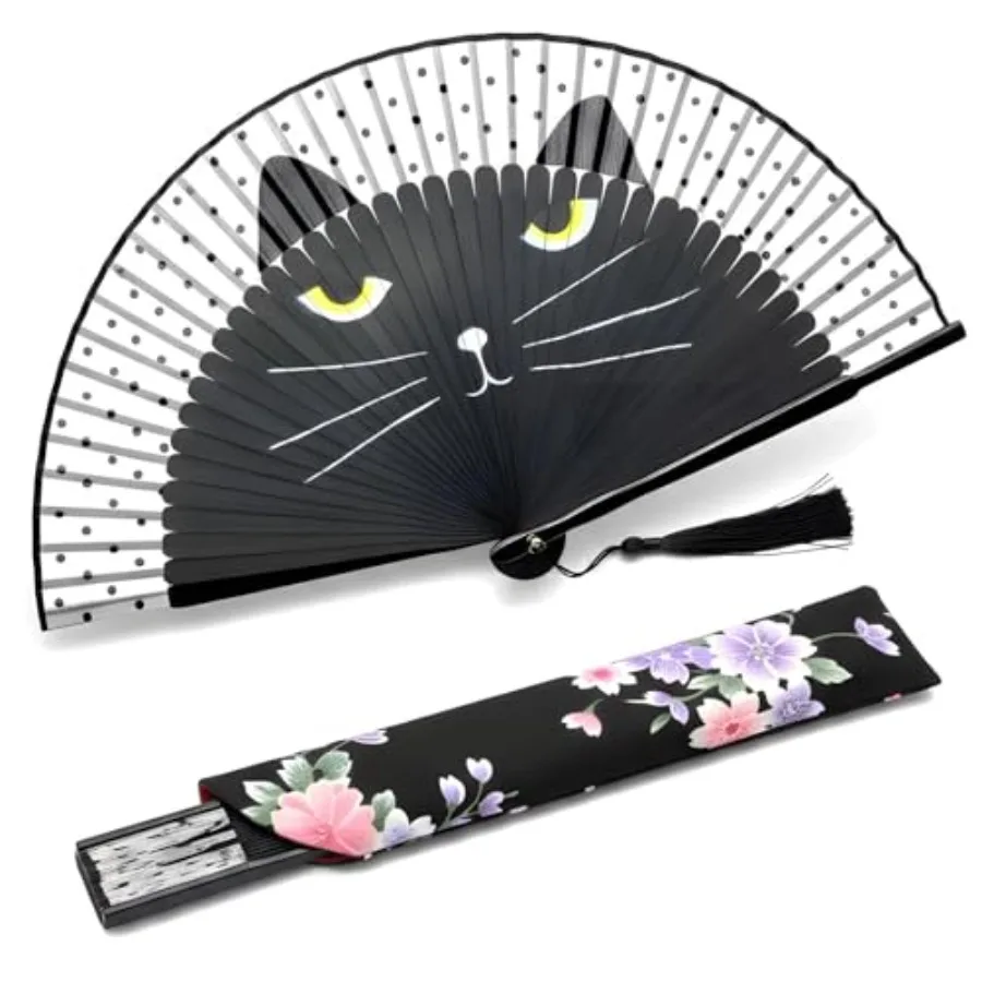 

Hand Fan for Women Foldable - Portable Folding Japanese Chinese Fan - for Hot Flashes, Summer Cooling, Festivals, Church, Danci