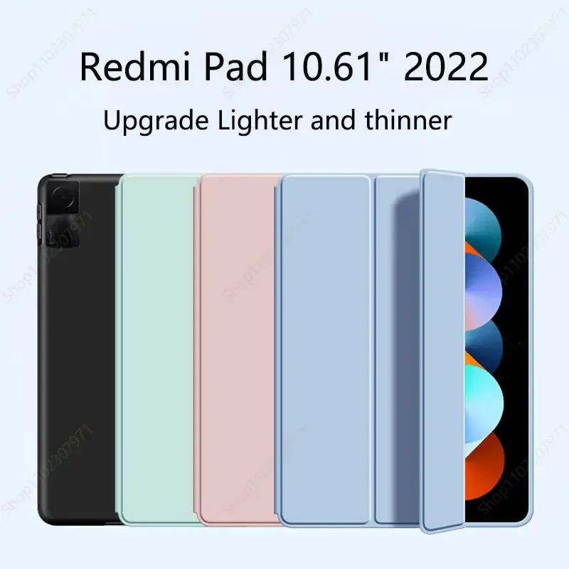 

Для XIAOMI Redmi Pad 10,6 2022, силиконовый защитный чехол с откидной подставкой для Redmi Pad 10,61-дюймовый чехол с магнитной откидной подставкой для планшетов