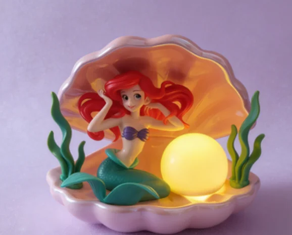 

Genuine Disney Original Highly Restored Disney Princess IP, Ariel Pearl Seashell Light HOT DisneyArticulated Princess Figurine