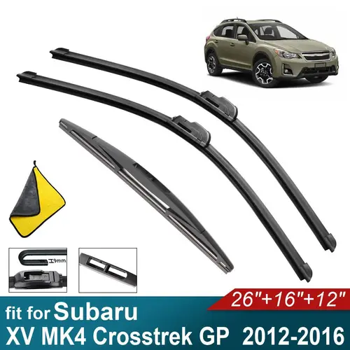 Escobillas de limpiaparabrisas de coche aptas para Subaru XV MK4 Crosstrek GP limpiaparabrisas trasero de goma suave parabrisas delantero de coche