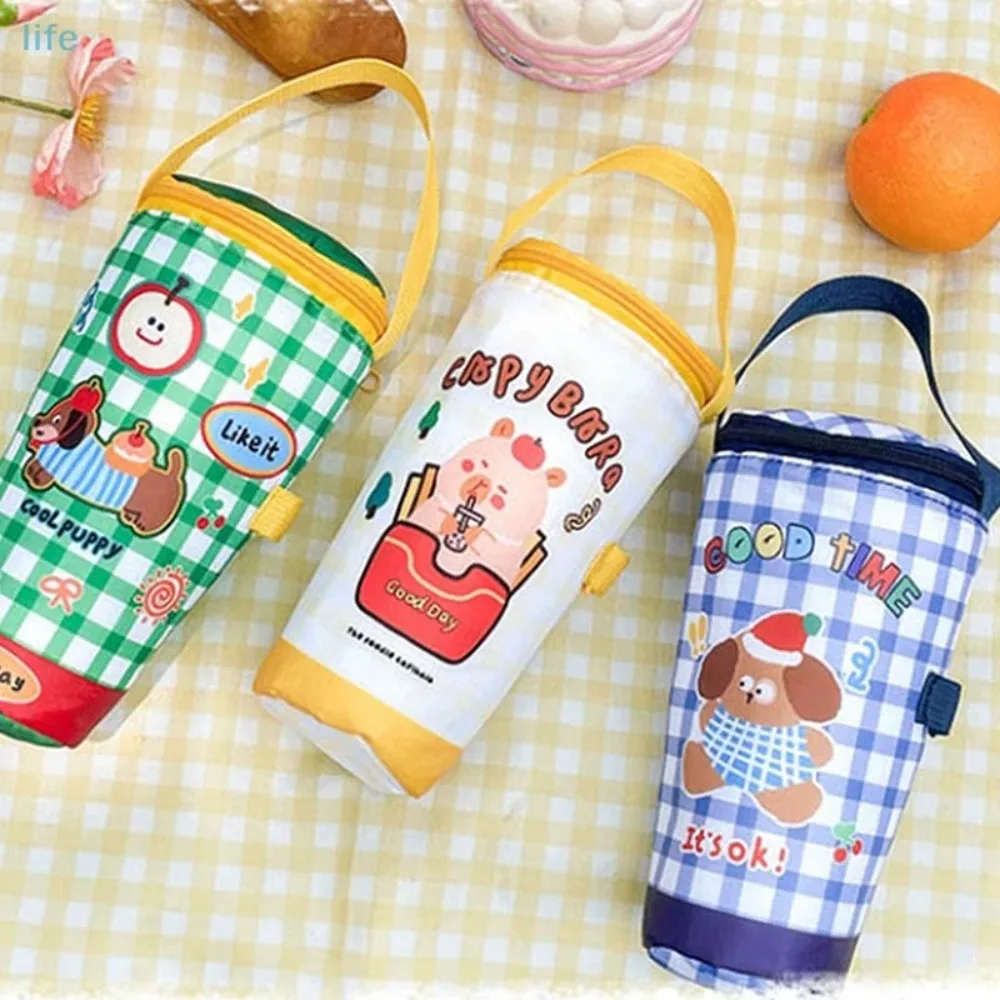 Cloth Milk Tea Tote Bag Traveling Eco-friendly Heat Preservation Bag Reusable Carrying Cup Holder Tumbler Cup Accessories