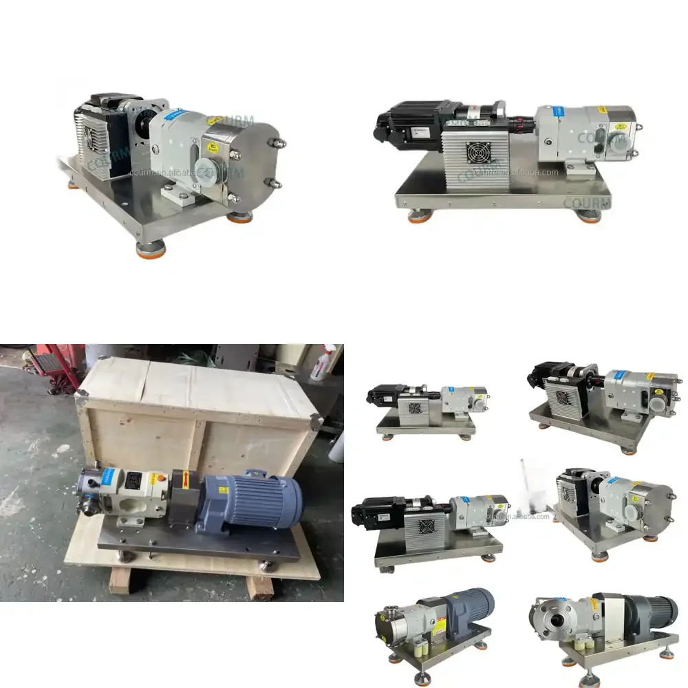 

High Viscosity Sanitary Rotor Lobe Pump Viscous Honey Cream Sugar Syrup Fluid Gear Pump Positive Displacement Transfer Pump